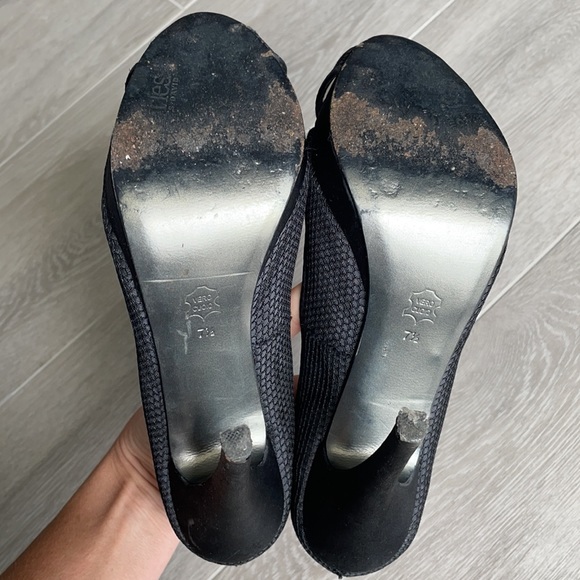 Charles David black net peeptoe heels - Picture 7 of 7